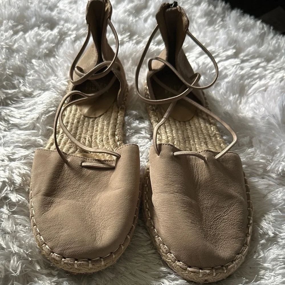 Eileen Fisher Beige Espadrille Flats - Picture 1 of 5